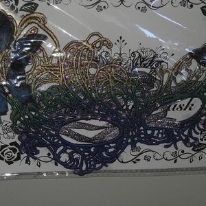 Blue/Teal/Gold Masquerade Mask w Butterflies